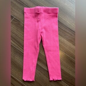 Baby Girl Ribbed Pink Leggings 18M | Bright Stretch Pants